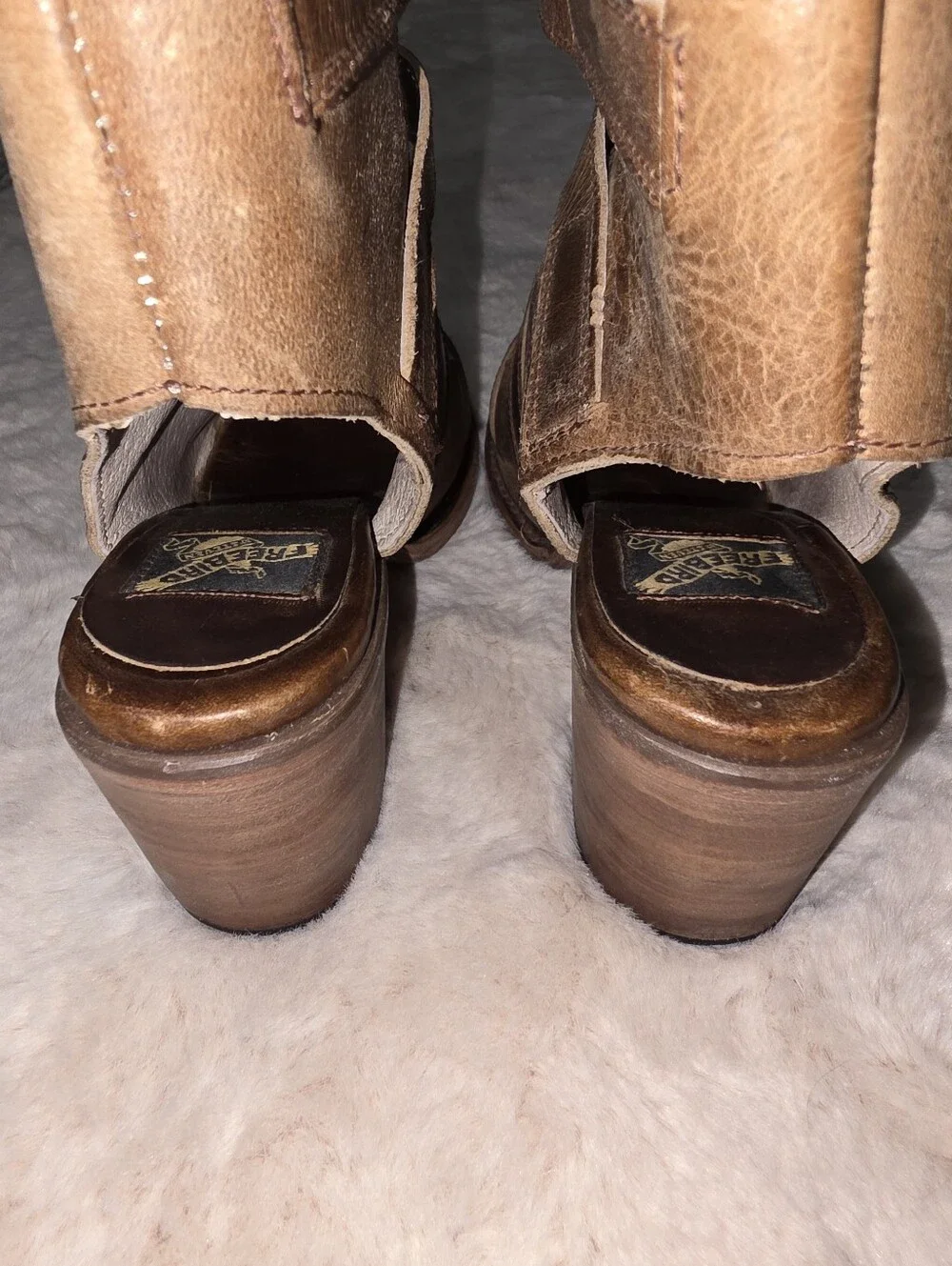Freebird by Steven Quail Tan Leather Booties  8 - Picture 3 of 6
